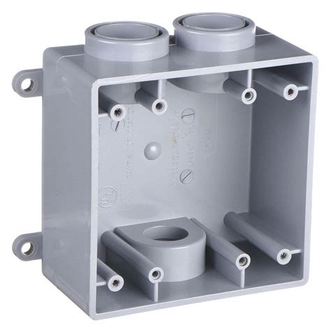 electrical box outdoor pvc 2 gang 3 port|two gang recessed outlet box.